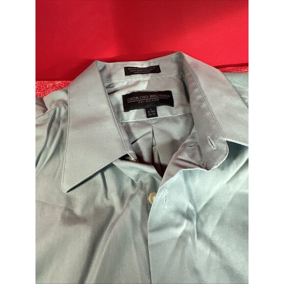 Giorgio Brutini Collezioni Dress Shirt Long Sleeve Button Up Large 16-16 1/2 V1 - Picture 3 of 5